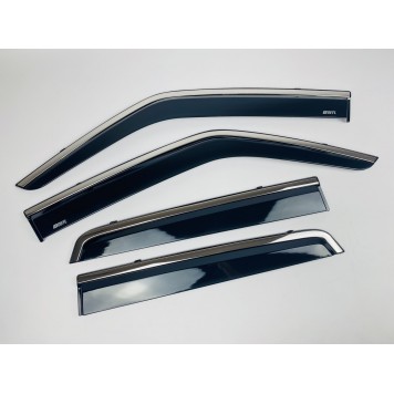 Дефлектори вікон Nissan Juke 2010-2018 з нерж. хром полоскою-2